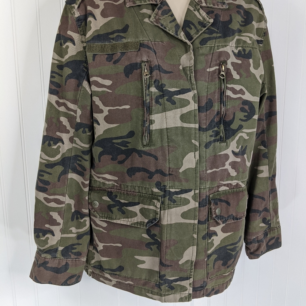 TOPSHOP Camo Field Utility Jacket Sz 4 - Picture 4 of 13